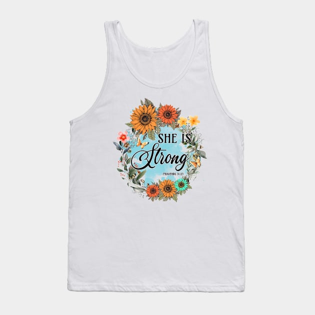 She Is Strong Tank Top by InkspireThreads
